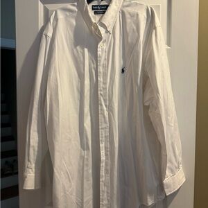 VTG Ralph Lauren White Pinpoint Oxford Yarmouth L/S Button Down Shirt XXL